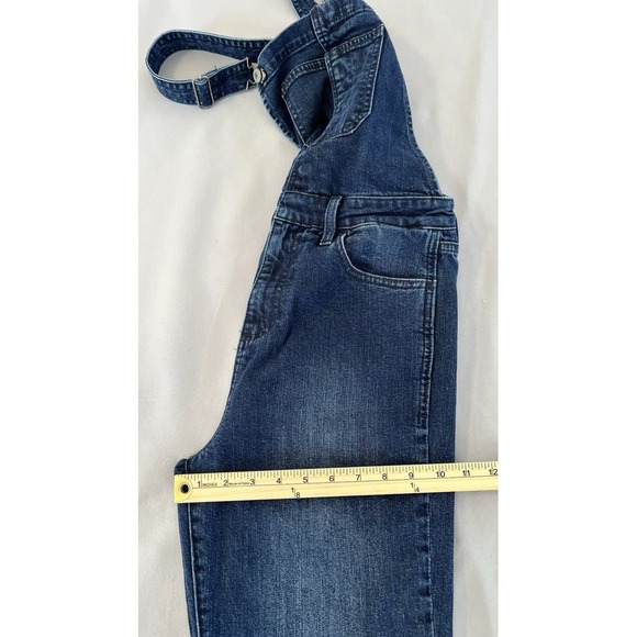 Lucky Brand Women's Overalls/Jeans 6/28 Bridget Crop Flared Dark Blue Denim Y2K - Picture 15 of 16